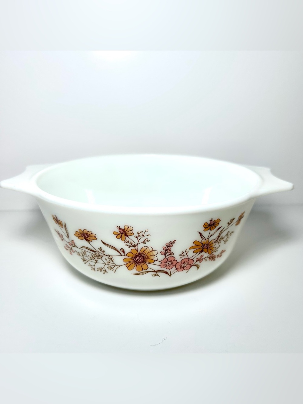 Vintage Pyrex England Country Autumn Round Casserole Dish, Very Good Condition